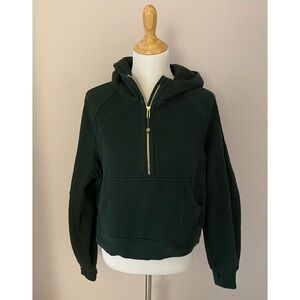 Lululemon Scuba Oversized Half Zip Hoodie Cropped Sweater Legacy Green/Gold M/L